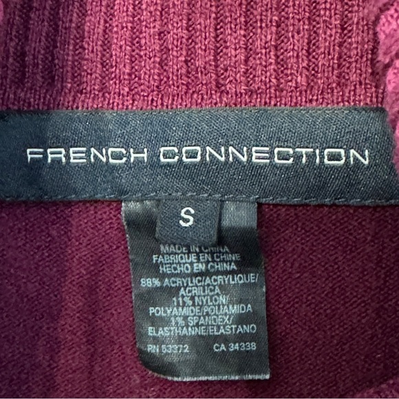 🧶 French Connection Magenta Puff Sleeve Sweater | Size S - Picture 3 of 4